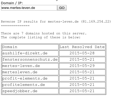 Reverse IP Lookup von Mertes-Leven.de